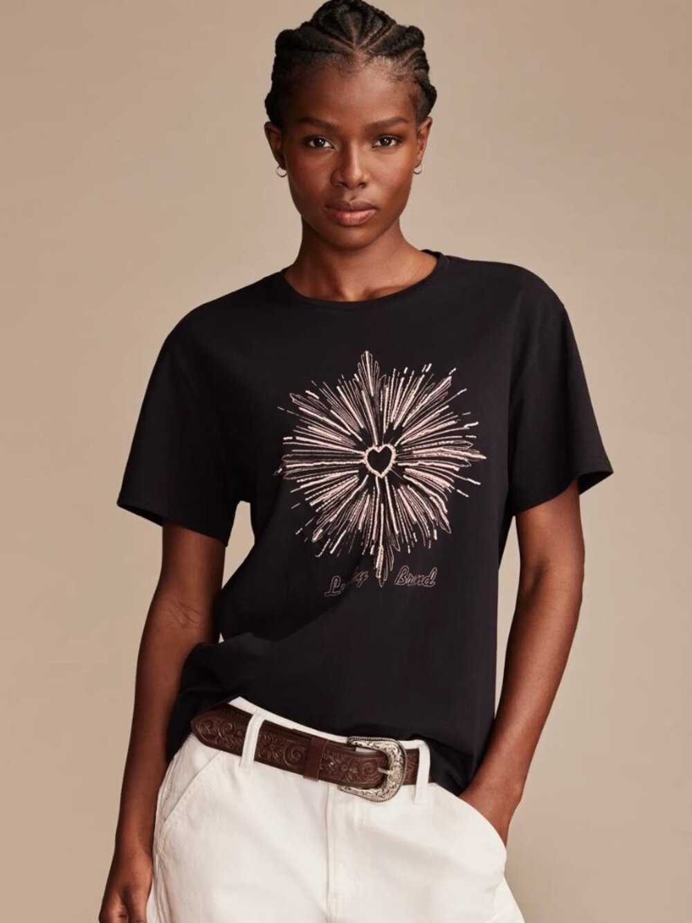 Lucky Brand heart burst classic crew t-shirt